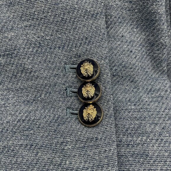Talbots Easy Blue Knit Blazer Contrast Lining Crest Buttons Notch Collar 16 NWOT - Picture 6 of 10